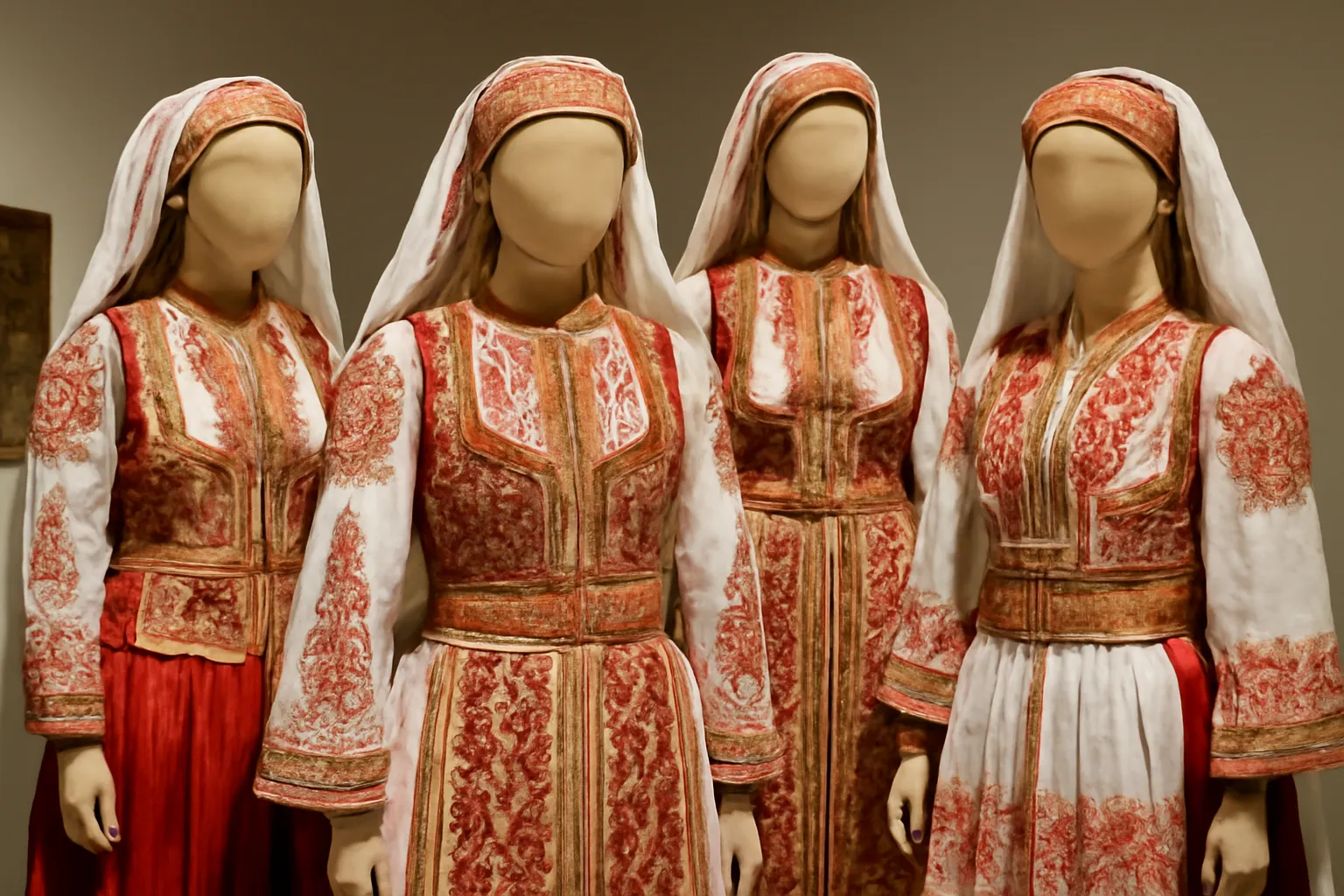 Femmes albanaises en tenue traditionnelle