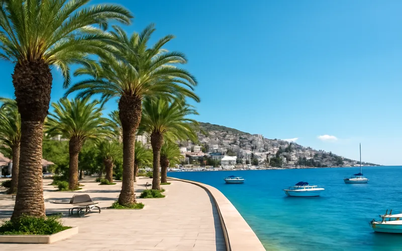 Promenade de Saranda et plage
