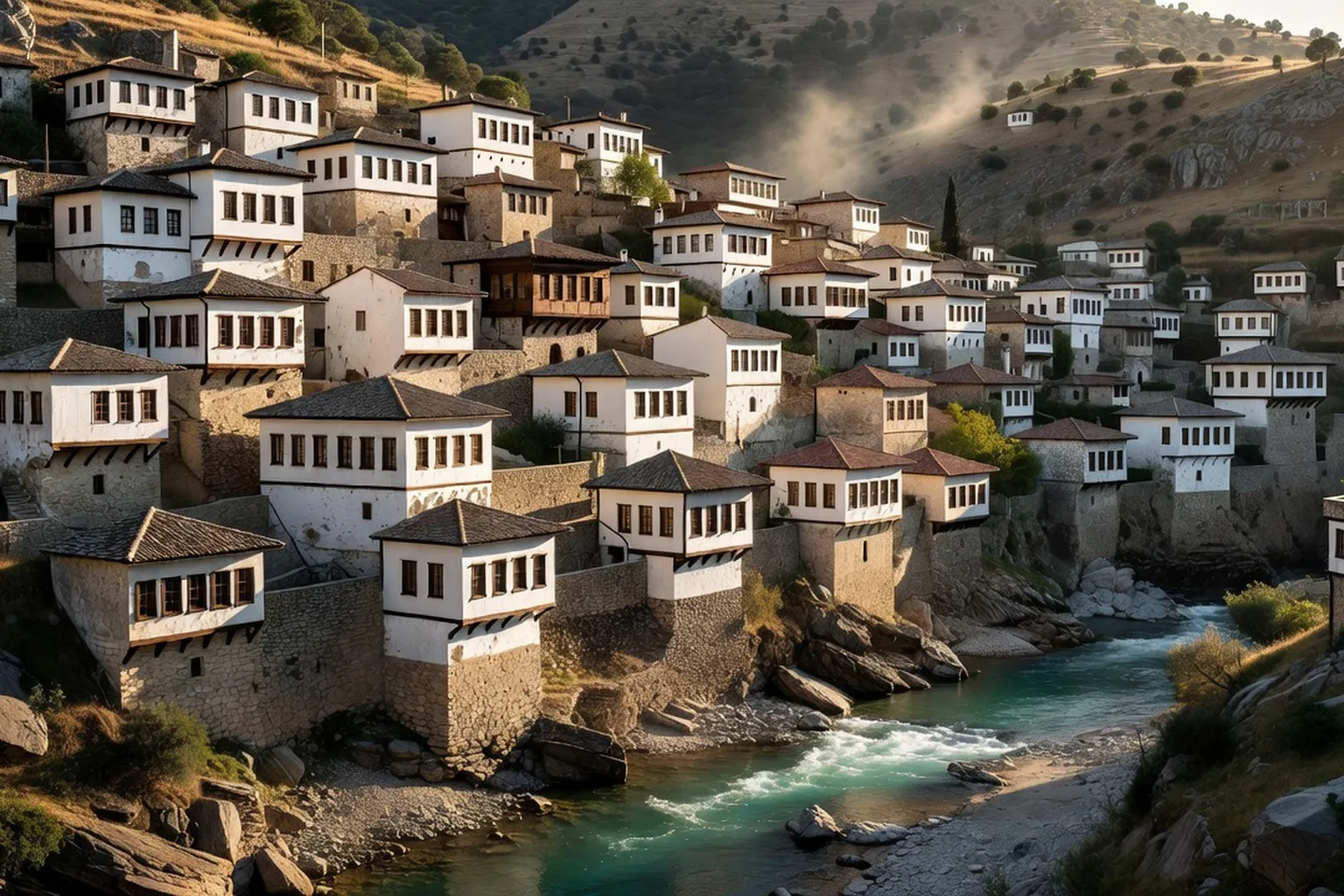 Maisons ottomanes de Berat en terrasses