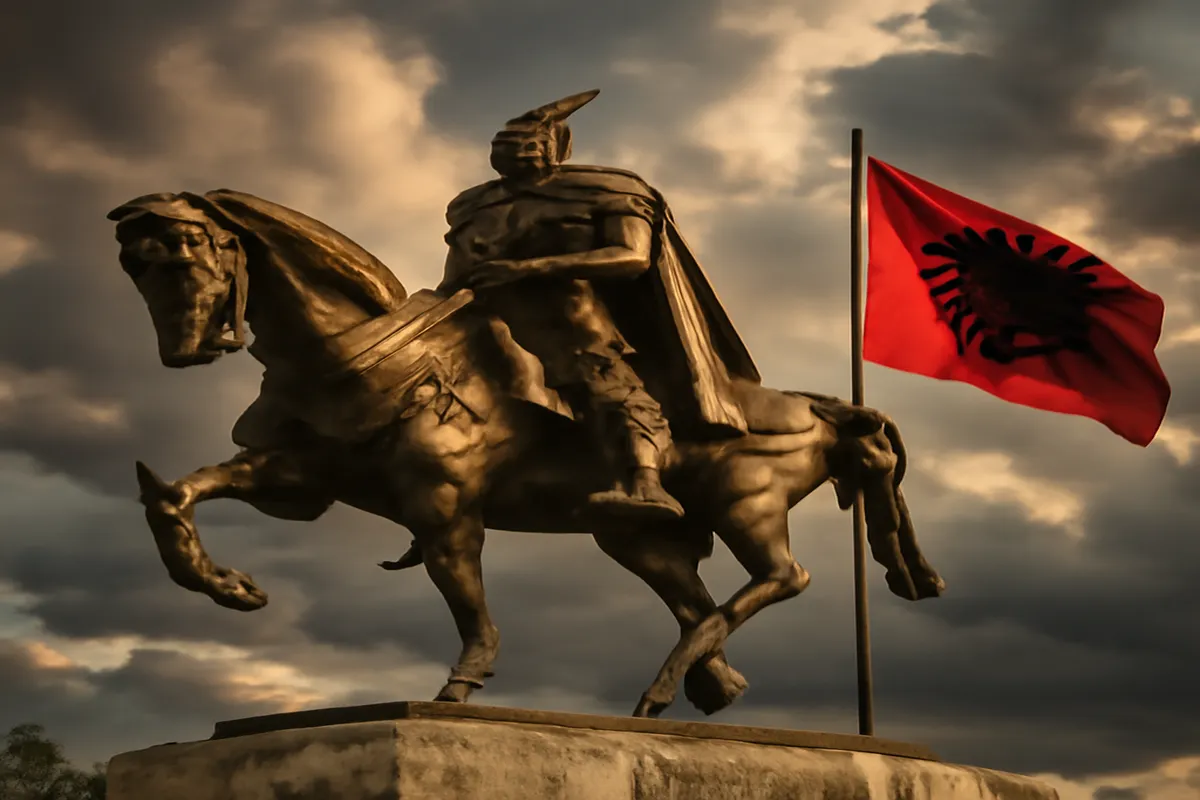Statue équestre de Skanderbeg à Tirana